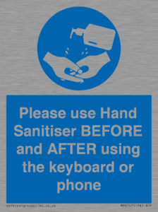Please use Hand Sanitiser BEFORE and AFTER using the keyboard or phone